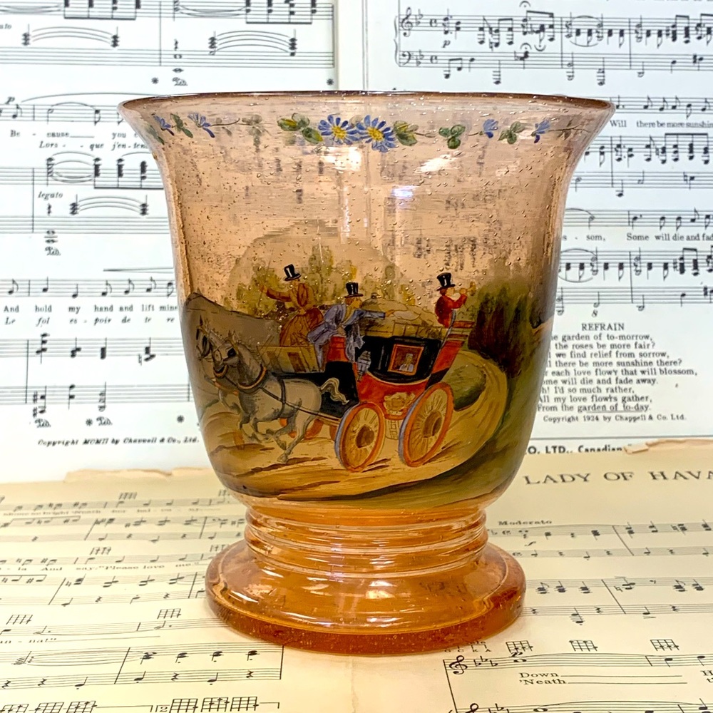 Antique vase and painted blowing glass.